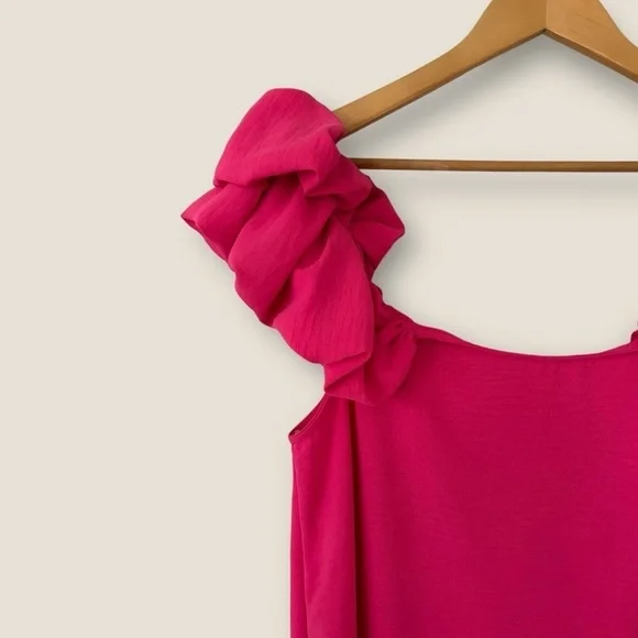 Haptics Pink Ruffle Top NWT - Picture 2 of 7
